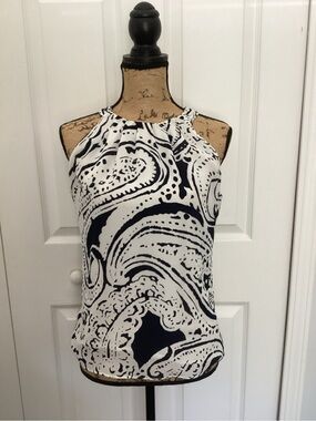 Banana Republic Black & White Halter Dressy Top